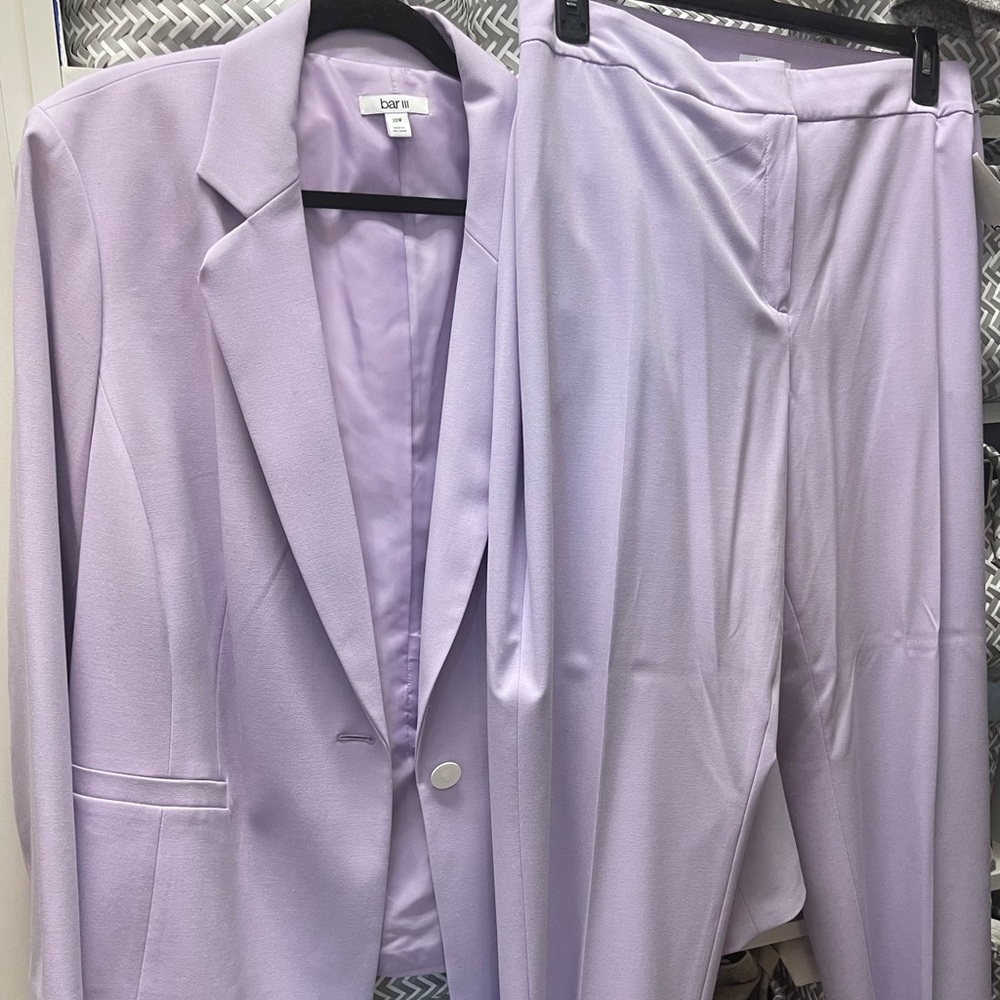 Bar III lavender plus size suit - pants and blazer